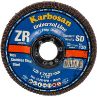 Круг лепестковый торцевой, угловой, цирконат 65% 125х22.2 мм, P-120 ABRAFORM AF-FLAP-CN-125-P120-ZR65