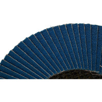 Круг лепестковый торцевой, угловой, цирконат 65% 125х22.2 мм, P-120 ABRAFORM AF-FLAP-CN-125-P120-ZR65