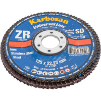 Круг лепестковый торцевой, угловой, цирконат 65% 125х22.2 мм, P-80 ABRAFORM AF-FLAP-CN-125-P80-ZR65