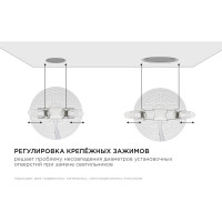 Светодиодная встраиваемая безрамочная панель Apeyron flp, 16вт=12вт+4вт, 1360лм, 4000к, ip20, ф120x21мм, круг, 3 режима, регулировка ф55-105мм/ 06-106