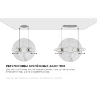 Светодиодная встраиваемая безрамочная панель Apeyron flp, 12вт=8вт+4вт, 1020лм, 2700к, ip20, ф120x21мм, круг, 3 режима, регулировка ф55-105мм/ 06-103