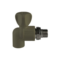 Радиаторный кран Политэк 20x1/2 угловой PPRC, серый 9910022012с