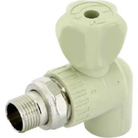 Радиаторный кран Политэк 20x1/2 угловой PPRC, серый 9910022012с