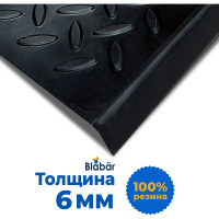 Накладка на ступеньку Бацькина баня зернистый рисунок, резиновая 100%, 250x750x25x3 мм 92250