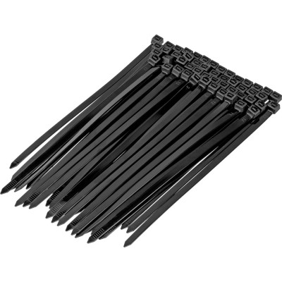 Пластиковые хомуты СИБРТЕХ, 250 х 8 мм, черные, 100 шт 45559