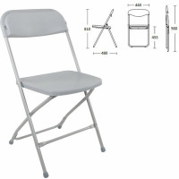 Складной стул для дома и офиса BRABIX Golf CF-002 серый каркас, пластик серый, 531564