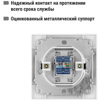 Компьютерная розетка, белая RJ45 TDM ELECTRIC Таймыр SQ1814-0021