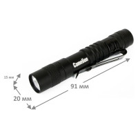 Фонарь Camelion LED51516 черный, LED XPE, 3 режима, 1XLR03 в комплекте, алюминий, блистер 12916