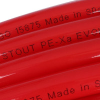 Труба из сшитого полиэтилена с кислородным слоем STOUT PEX-a 20х2,0 бухта 100 м красная SPX-0002-002020