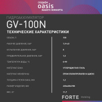 Гидроаккумулятор Oasis GV 100N 4670004379356