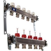Коллектор из нержавеющей стали с расходомерами 5 вых. STOUT SMS 0917 000005