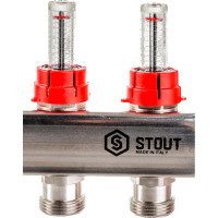 Коллектор из нержавеющей стали с расходомерами 5 вых. STOUT SMS 0917 000005