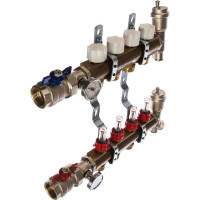 Распределительный коллектор из латуни с расходомерами 4 вых. STOUT SMB 0473 000004