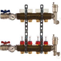 Распределительный коллектор из латуни с расходомерами 4 вых. STOUT SMB 0473 000004