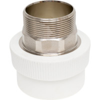 Комбинированная муфта под ключ PRO AQUA PP-R НР белая d-63 мм 2" PA23524Pb