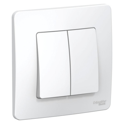 Двухклавишный переключатель Systeme Electric СП BLANCA /сх.6+6/ 10А 250В белый BLNVS106601