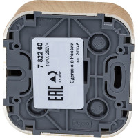 Выключатель Legrand одноклавишный Legrand Quteo IP20 10А 250В винтовые зажимы накладной монтаж дерево 782260