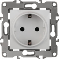 Розетка ЭРА 12-2102-01 2P+E Schuko со шторками, 16A-250В, IP20, белый Б0014687