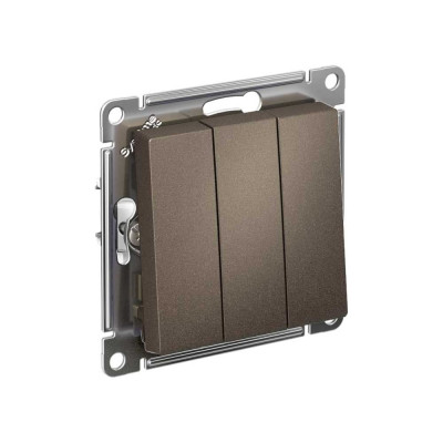 Механизм выключателя Systeme Electric 3-кл. ATLAS DESIGN сх.1+1+1 10АХ мокко ATN000631 1240363