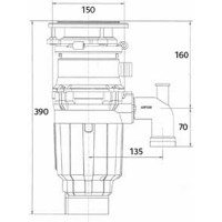 Измельчитель 610 для пищевых отходов бытовой Bone Crusher  -AS 00-00000773 BC610