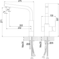 Смеситель Rossinka для кухни с подключением к фильтру с питьевой водой Z35-32