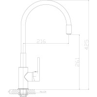 Смеситель для кухни с гибким цветным изливом Rossinka Z35-35U-White