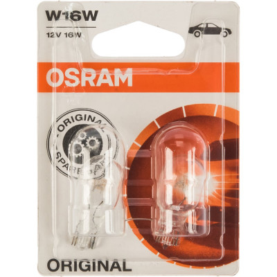 Автолампа W16W W2.1 9.5d 2 штуки 12В 10.50 HIT 921-2BL Osram 791509