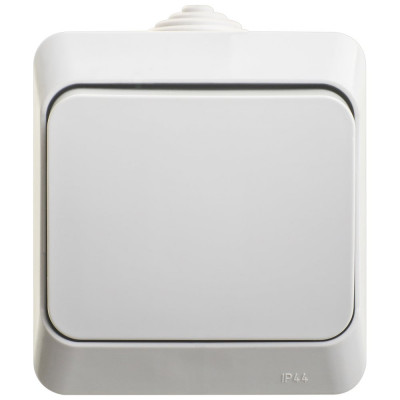 Переключатель 1-клавишный Systeme Electric (Schneider Electric) Этюд, 10 А, IP44, серый, арт. BA10-046C