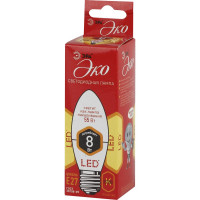 Светодиодная лампа ЭРА ECO LED B35-8W-827-E27, свеча, теплый Б0030020