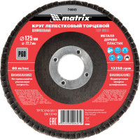 Круг лепестковый торцевой (P60; 125x22.2 мм) MATRIX 74043