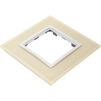 Рамка ЭРА 14-5101-02 на 1 пост, стекло, Elegance, слоновая кость+слоновая кость Б0034471