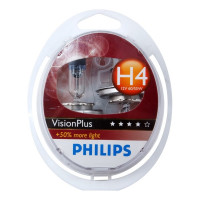 Автолампа PHILIPS H4 60,55 P43t-38+60 VISION PLUS 2шт 12V ,1,5 HIT 12342VPS2 126603