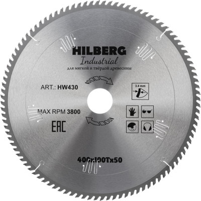 Диск пильный Hilberg Industrial Дерево 40050100Т HW430