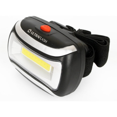 Налобный фонарь, черный, 3Вт COB LED, 3 режима, пластик Ultraflash LED5380 12870