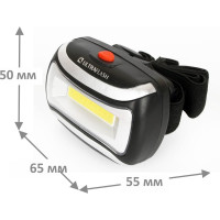 Налобный фонарь, черный, 3Вт COB LED, 3 режима, пластик Ultraflash LED5380 12870