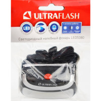 Налобный фонарь, черный, 3Вт COB LED, 3 режима, пластик Ultraflash LED5380 12870
