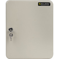 Шкафчик на 90 ключей BRAUBERG 300х240х80 мм, с замком, +90 брелоков, серый 290339