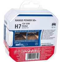 Автолампа H7 55 PX26d+50 RANGE POWER 2шт 12V 1 10 Narva 483392100