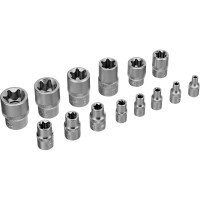 Набор головок внутренний TORX, 14 предметов, 1/4", 3/8", 1/2"  STELS 13675