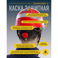 Защитная каска из ABS Delta Plus BASEBALL DIAMOND V UP красного цвета DIAM5UPROFL