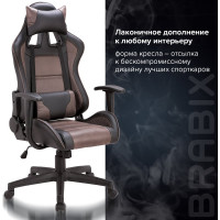 Компьютерное геймерское офисное кресло BRABIX GT Racer GM-100, с подлокотниками, подушки, экокожа 531819