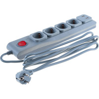 Сетевой фильтр Uniel Lux, 3м, Пвс 3х0,75, 4 гнезда, с/з, 1USB/1A. 10А S-GSL5-3U GREY UL-00001761