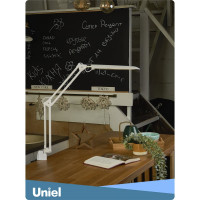 Настольный светильник Uniel на струбцине /LED/500Lm/4500K/Dimmer/TLD-524 White/8W/ 10610