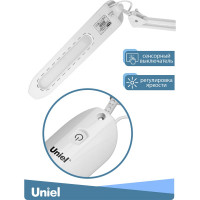 Настольный светильник Uniel на струбцине /LED/500Lm/4500K/Dimmer/TLD-524 White/8W/ 10610