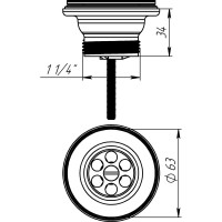 Выпуск для раковины для сифона MasterProf 1.1/4" нержавеющая решетка 63 мм ИС.110374