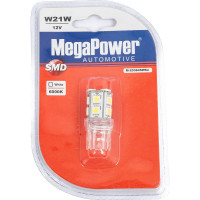 Автолампа W21W W2.5х16q 13 SMD 5050 WHITE MEGAPOWER M-20384SWбл