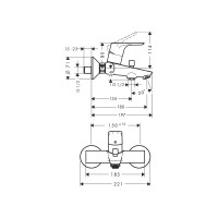 Смеситель для ванны HANSGROHE 31940000 Focus Е2 00000008318