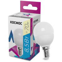 Светодиодная лампа КОСМОС LED шар 8.5Вт 220В E14 3000К LkecLED8.5wGL45E1430