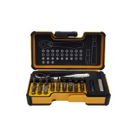 Набор бит SL/PH/PZ/Tx/HEX/TxTR/BH/MS с мини трещоткой в кейсе, 33 шт Felo 05773306