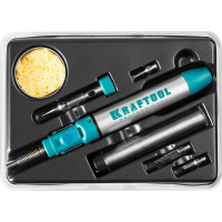 Набор, паяльник газовый, 3в1, 4 насадки, припой, чистка жал, 1300С KRAFTOOL 55504-H8